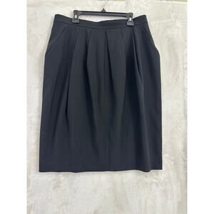 Michael Kors Black Virgin Wool Skirt 10 Medium Basic Staple